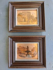 Quadri piccoli, vedute di Roma su rame, città, paesaggio, cornice in legno [3]