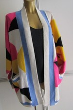 MARINA RINALDI Cardigan Misto Lana Blocchi Solari Colori Tg  L =54 56 IT