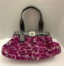 Borsa a tracolla Coach Mia Optic Signature rosa F15517 tela ciniglia magica