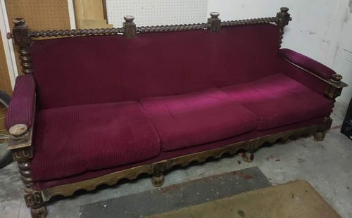 Divano velluto rosso tre - divano,
