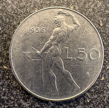 Italy lire coin 1956 - 50,