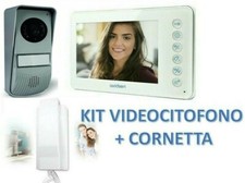 KIT VIDEOCITOFONO CON 1 MONITOR AVIDSEN 7 POLLICI + CORNETTA  BIFAMILIARE