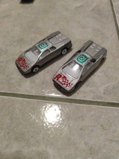2x Ultra Rare Vintage SUNTOYS Silver/White Racing Sports Car Die-Cast 1:64 