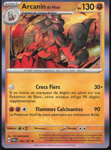 Carte pokémon arcanin - arcanin, de