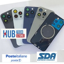 BACK COVER VETRO SCOCCA POSTERIORE IPHONE 15 PRO - 15 PRO MAX COMPLETO + MAGSAFE