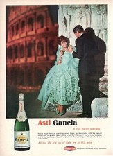 SPUMANTE ASTI GANCIA1962 Pubblicità 1 pagina  Fashion by Irene Galtzin Roma