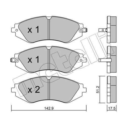 Metelli pastiglie frontale per - pastiglie,