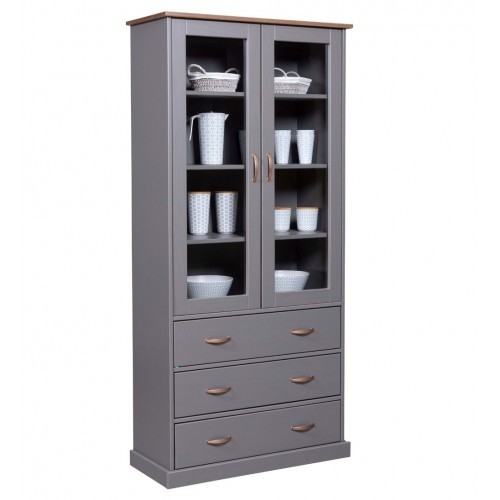 Vetrina credenza grigia alta - vetrina,