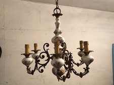 Lampadario da soffitto in ceramica in stile Capodimonte
