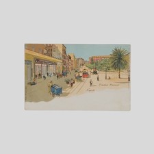 ANTICA CARTOLINA F. TENSI-MILANO 1898 NAPOLI-PIAZZA CAVOUR CONFALONE MERCADANTE