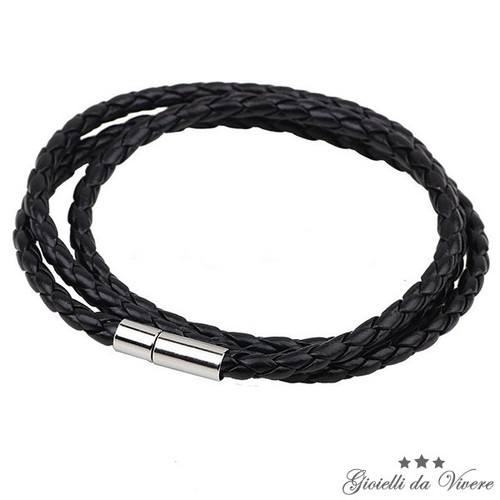 Cuoio intrecciato braccialetto - cuoio,