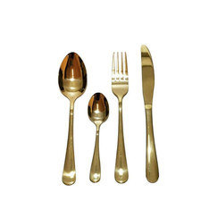 Set Posate Oro Lucido 24 Pezzi Acciaio Inox, Eleganti per 6 Persone