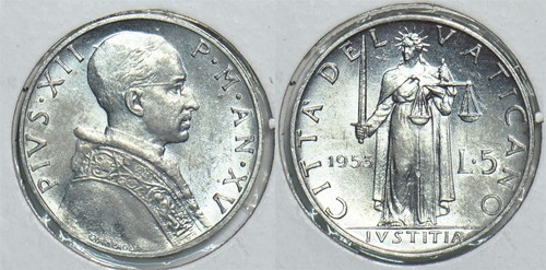 Vaticano 1953 lire 198660 - 1953, 5