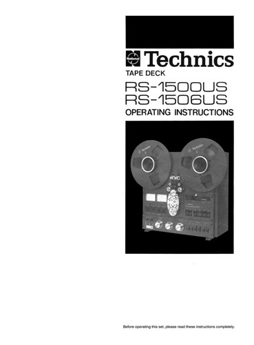Technics 1500us 1506us - technics, rs-1500us