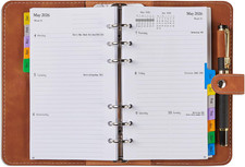 Agenda Settimanale 2026 Piccola Ricaricabile, Diario Ad Anelli Con Tag Mensile, 