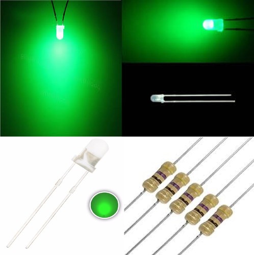 Diodi led verde lente - verde,
