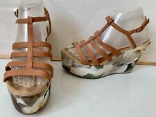 Sandali in pelle con plateau