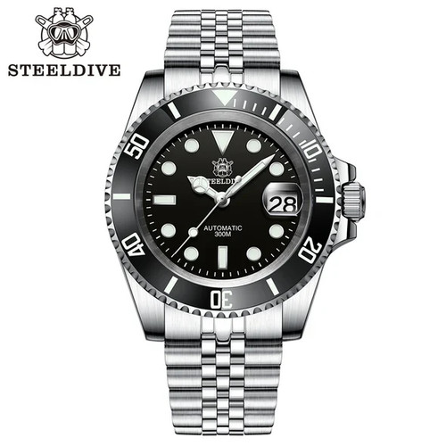 Steeldive black sd1953 - black, seiko