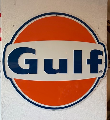 Insegna gulf metallo - gulf,