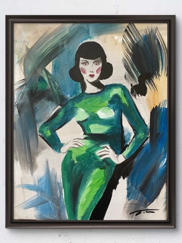 Abito verde flapper donna