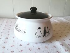 Biscottiera contenitore Vintage in ceramica decò con coperchio