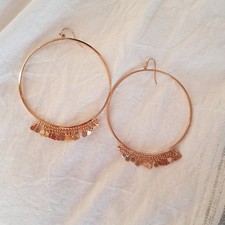 Orecchini Cerchio grande pendenti color oro , orecchini anello grande boho chic 