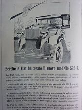 # ADVERTISING PUBBLICITA' -  FIAT NUOVO MODELLO 525 S - 1929