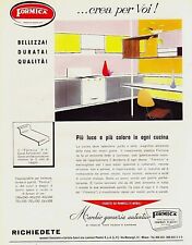 PUBBLICITA' 1958 FORMICA MILANO LAMINATO PLASTICO ARREDAMENTO CUCINA DESIGN
