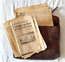 Ritagli di giornali su avvistamenti UFO anni 70-80 Con borsa vintage in pelle