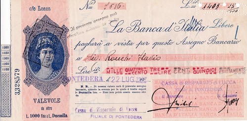 Assegno banca italia - assegno, d'italia