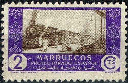 Francobollo locomotiva treno