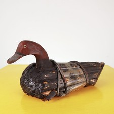 richiamo anatra da caccia vintage in canna e legno