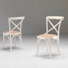 SET 2 SEDIE CROSS BIANCO CREMA