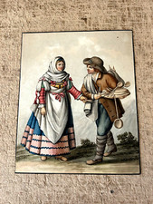 MESTIERI NAPOLETANI UNA BELLISSIMA SERIE DI OTTO TEMPERE META' 800 LA QUARTA