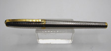 S.t.DUPONT*FIDELIO*FOUNTAIN PEN-STILOGRAFICA-METALLO ARGENTATO-LINEE ORIZZONTALI