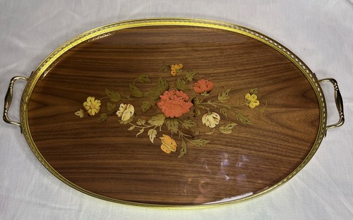 Vassoio legno intarsiato