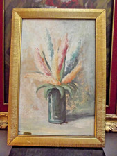 800 XIX PRIMI 900 STUPENDA NATURA MORTA VASO CON FIORI  OLIO SU TAVOLA DE PISIS