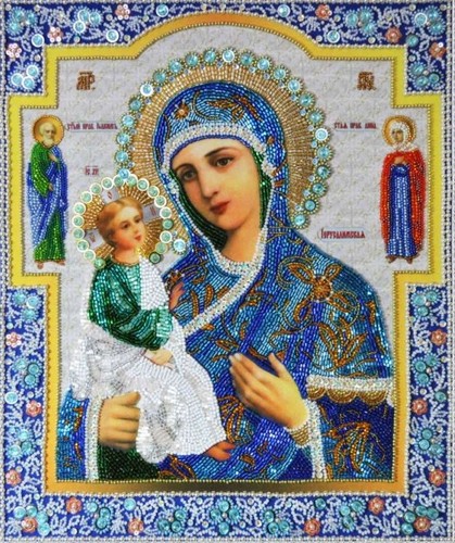Kit ricamo perline madonna - ricamo, di