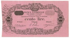 100 LIRE BANCA NAZIONALE NEL REGNO D'ITALIA 20/07/1892 BB/BB+