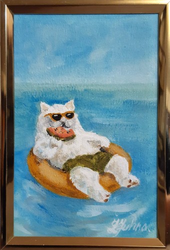 Quadro divertente gatto arte