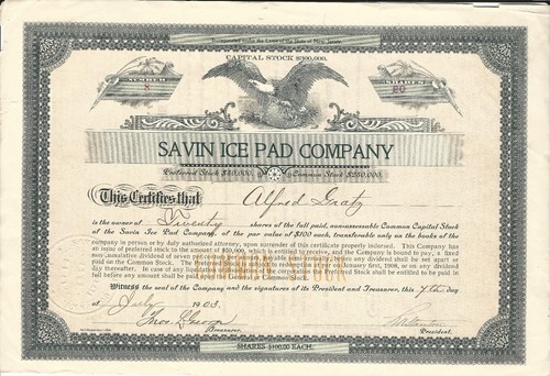 Pennsylvania 1903 savin ice - savin,