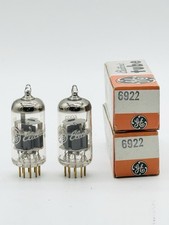 x2 COPPIA tubi pin oro NUOVI vintage NOS General Electric GE 6922 ECC88 i2 USA