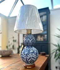 Lampada da tavolo RALPH LAUREN zucca bianca blu grande 47x29 lusso design casa £229
