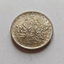 Moneta In Argento 5 Franchi Argento 1963 Buona Conservazione Lotto 1740