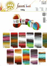 Ören Bayan FAVORI BATIK Madame Tricote Paris 100% acrilico 100 g LL210m offerta NUOVO