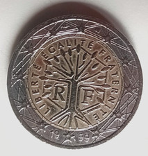 2 EURO FRANCIA 1999 ALBERO DELLA VITA - ERRORI DI CONIO: DECENTRATA-PUNTE STELLE