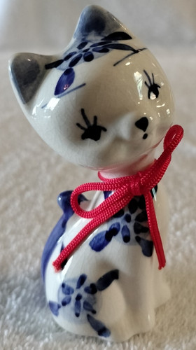 Statuina gatto blu delft - gatto,