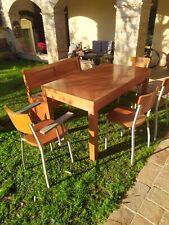 Tavolo allungabile usato, sedie e cassapanca