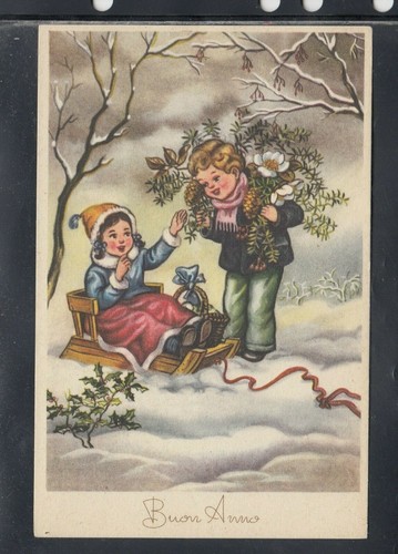 Cartolina buon anno bambini - anno,