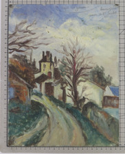 QUADRO ANTICO ISPIRATO A PAUL CEZANNE LA MAISON DU DOCTEUR GACHET À AUVERS NZ2